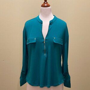 Blue Mood 3/4 Sleeve Green Blouse NWT